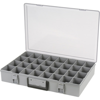 Compartment Case, Plastic, 32 Slots, 18-1/2" W x 13" D x 3" H, Grey CB497 | King Materials Handling