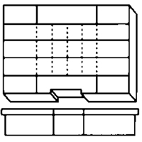 Compartment Case, Plastic, 15-1/2" W x 11-3/4" D x 2-1/2" H, Grey CB498 | King Materials Handling