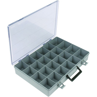 Compartment Case, Plastic, 24 Slots, 15-1/2" W x 11-3/4" D x 2-1/2" H, Grey CB499 | King Materials Handling