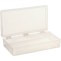 K-Resin Compartment Box, Plastic, 4" W x 8" D x 1-3/16" H, Transparent CB709 | King Materials Handling