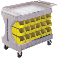 Pro Cart With Yellow Bins, Double-sided, 36 bins, 45-5/18" W x 24" D x 34-3/4" H CC832 | King Materials Handling