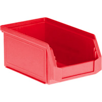 Hopper Stackable Bin, 5" W x 3" H x 6" D, Red CD334 | King Materials Handling