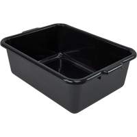 All-Purpose Flat-Bottom Storage Tub, 7" H x 15" D x 21" L, Plastic, Black CG212 | King Materials Handling
