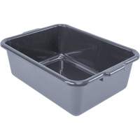 All-Purpose Flat-Bottom Storage Tub, 7" H x 15" D x 21" L, Plastic, Grey CG214 | King Materials Handling