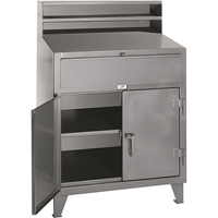 Cabinet Shop Desks, 36" W x 28" D x 54" H, Grey FG844 | King Materials Handling