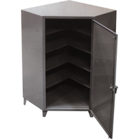 Corner Cabinets, Steel, 4 Shelves, 72" H x 48" W x 24" D, Grey FG850 | King Materials Handling