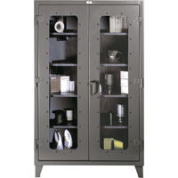 Clearview Cabinets, Steel, 4 Shelves, 72" H x 48" W x 24" D FG852 | King Materials Handling