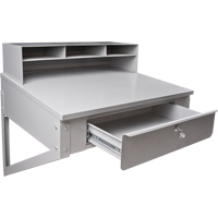 Wall-Mounted Shop Desk, 34-1/2" W x 28" D x 31" H, Grey FI518 | King Materials Handling