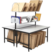 Back-to-Back Modular Packing Stations, 68" W x 33" D x 60" H, Laminate FI712 | King Materials Handling