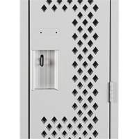 Clean Line™ Lockers, Bank of 2, 24" x 12" x 72", Steel, Grey, Rivet (Assembled), Perforated FK225 | King Materials Handling