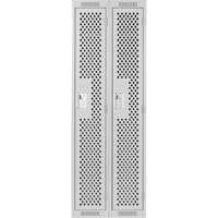 Clean Line™ Lockers, Bank of 2, 24" x 12" x 72", Steel, Grey, Rivet (Assembled), Perforated FK225 | King Materials Handling