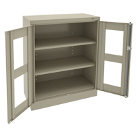C-Thru Counter High Cabinet, Steel, 2 Shelves, 42" H x 36" W x 18" D FL647 | King Materials Handling