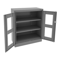 C-Thru Counter High Cabinet, Steel, 2 Shelves, 42" H x 36" W x 18" D FL648 | King Materials Handling