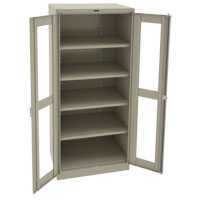 Deluxe C-Thru Storage Cabinet, Steel, 4 Shelves, 78" H x 36" W x 24" D FL649 | King Materials Handling