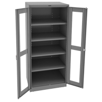 Deluxe C-Thru Storage Cabinet, Steel, 4 Shelves, 78" H x 36" W x 24" D FL650 | King Materials Handling