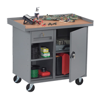 Mobile Workbench Cabinet, Laminate Surface FL652 | King Materials Handling