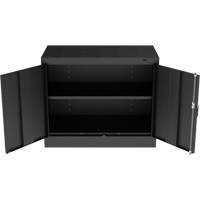 Standard Desk-High Cabinet, Steel, 30" H x 36" W x 18" D, Black FL775 | King Materials Handling