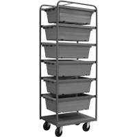 Mobile Tub Rack, Double-sided, 6 bins, 26" W x 18" D x 74" H FM025 | King Materials Handling