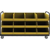 Mobile Tub Rack, Double-sided, 12 bins, 78" W x 18" D x 47" H FM026 | King Materials Handling