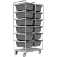Mobile Tub Rack, Double-sided, 12 bins, 26" W x 36" D x 74" H FM030 | King Materials Handling