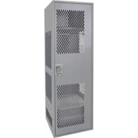 Gear Locker with Door, Steel, 24" W x 24" D x 72" H, Grey FN466 | King Materials Handling