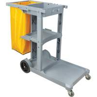 Janitor Cart, 44" x 20" x 38", Plastic, Grey JN515 | King Materials Handling