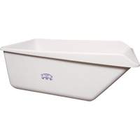 Angled Dump Tub with Drain, Plastic, White JP077 | King Materials Handling