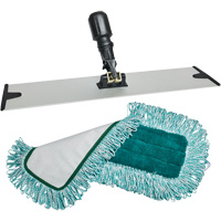 Dust Mop Pad & Frame, Hook and Loop Style, Polyester, 18" L x 5-3/4" W JP272 | King Materials Handling