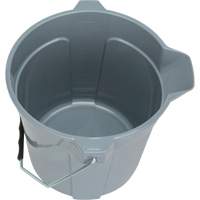 Round Bucket with Pouring Spout, 2.64 US Gal. (10.57 qt.) Capacity, Grey JP785 | King Materials Handling