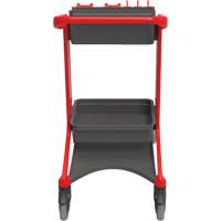 HyGo Mobile Cleaning Station, 30.7" x 20.9" x 40.6", Plastic/Stainless Steel, Red JQ265 | King Materials Handling