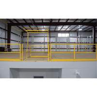 Barrière de sécurité pour mezzanine, 68-1/2" lo x 42" ha, 80-1/16" Élevée, Jaune KI289 | King Materials Handling