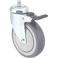 Zinc Plated Caster, Swivel with Brake, 4" (102 mm) Dia., 200 lbs. (91 kg.) Capacity MI946 | King Materials Handling