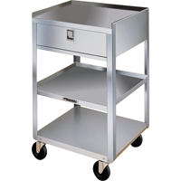 Stainless Steel Equipment Stands, 300 lbs. Capacity, Stainless Steel, 16-3/4" x W, 30-1/8" x H, 18-3/4" D, 1 Drawers MK979 | King Materials Handling