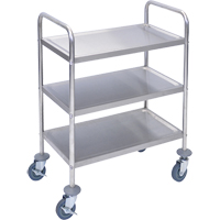 Shelf Cart, 3 Tiers, 16" W x 35" H x 26" D, 200 lbs. Capacity MN550 | King Materials Handling