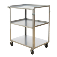Shelf Carts, 3 Tiers, 18" W x 32" H x 27-3/8" D, 500 lbs. Capacity MO253 | King Materials Handling