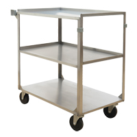 Shelf Carts, 3 Tiers, 21" W x 37-1/4" H x 35-1/8" D, 500 lbs. Capacity MO254 | King Materials Handling