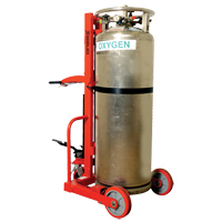 Hydraulic Large Liquid Gas Cylinder Cart HLCC, Polyurethane Wheels, 20" W x 20" D Base, 1000 lbs. MO347 | King Materials Handling