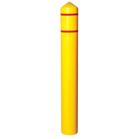 Smooth Bollard Cover With Reflective Stripes, 4" Dia. x 56" L, Yellow MO754 | King Materials Handling