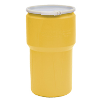 Nestable Polyethylene Drum, 14 US gal (11.7 imp. gal.), Open Top, Yellow MO769 | King Materials Handling