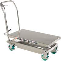 Manual Hydraulic Scissor Lift Table, 36-1/4" L x 19-3/8" W, Stainless Steel, 600 lbs. Capacity MP227 | King Materials Handling