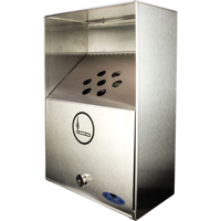 Smoking Receptacles, Wall-Mount, Stainless Steel, 3.3 Litres Capacity, 13-1/2" Height NI752 | King Materials Handling