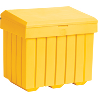 Economy Salt Sand Storage Container, 32" x 23" x 27-1/2", 10 cu. Ft., Yellow NJ451 | King Materials Handling
