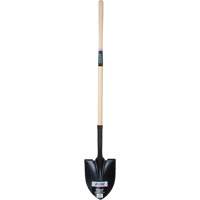 Round Point Shovel, Tempered Steel Blade, Hardwood, Straight Handle NN244 | King Materials Handling