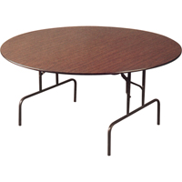 Folding Table, Round, 60" L x 60" W, Laminate, Brown OA304 | King Materials Handling