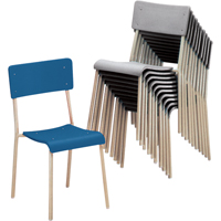 Ventura Stacking Chair, Plastic, Blue OD919 | King Materials Handling
