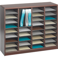 E-Z Stor<sup>®</sup> Literature Organizer, Stationary, 36 Slots, Wood, 40" W x 3/4" D x 32-1/2" H OE145 | King Materials Handling