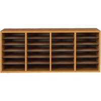 Adjustable Compartment Literature Organizer, Stationary, 24 Slots, Wood, 39-1/4" W x 11-3/4" D x 16-1/4" H OE208 | King Materials Handling