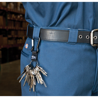 Split Ring Key Holder, Zinc Alloy Metal, 4-1/2" Cable, Carabiner Attachment OK369 | King Materials Handling