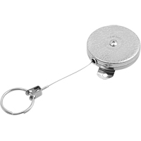 Self Retracting Key Chains, Chrome, 48" Cable, Mounting Bracket Attachment ON544 | King Materials Handling
