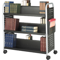 Scoot™ Book Carts, 200 lbs. Capacity, Black, 17-3/4" D x 41-1/4" L x 41-1/4" H, Steel ON736 | King Materials Handling